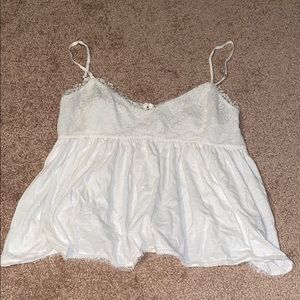 White Peplum Cami Top